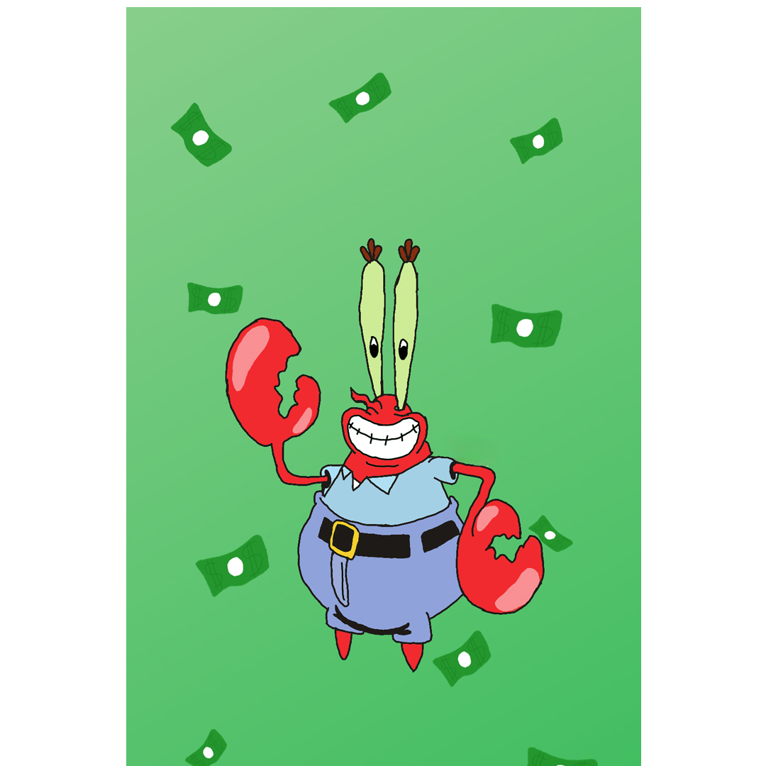 SpongeBob Mr Krabs Backpack StudentPack - Mr Krabs Standing On Green ...