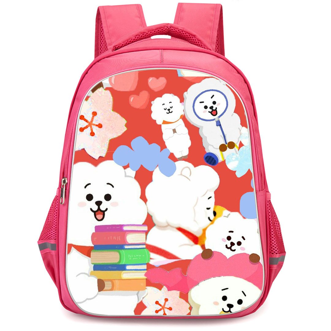 BT21 RJ Backpack StudentPack - RJ Collage Red Background | Shirt Chic