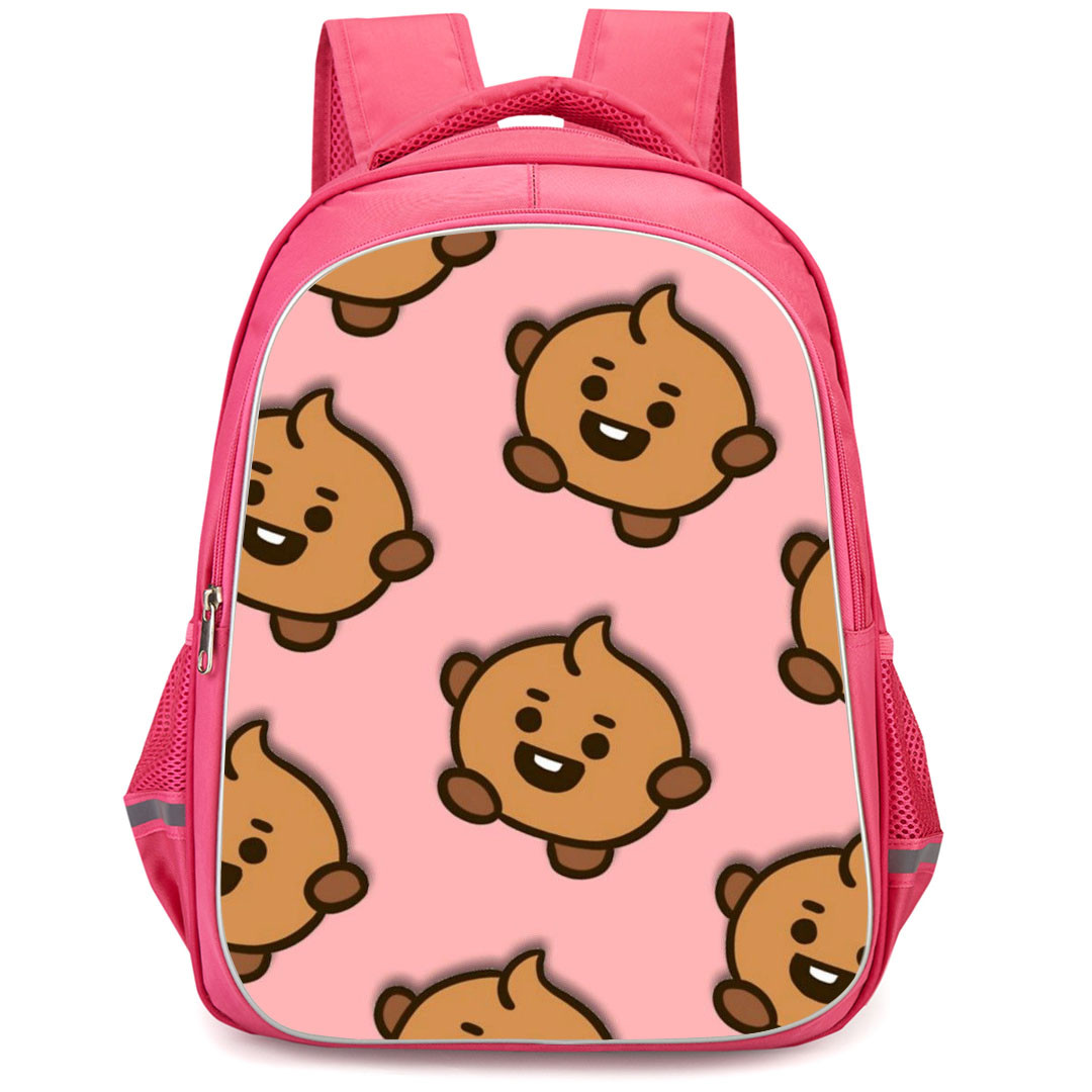 BT21 Shooky Backpack StudentPack - Shooky Pattern Art On Pink ...