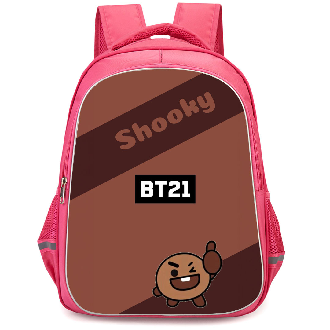 BT21 Shooky Backpack StudentPack - Shooky Standing On Brown Background ...