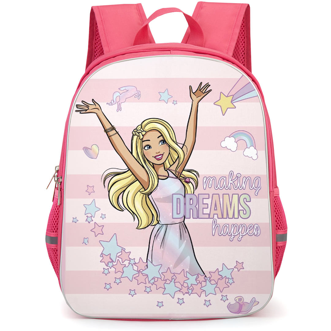 Barbie Backpack Studentpack - Barbie Raising Hand Pastel Cartoon Art 