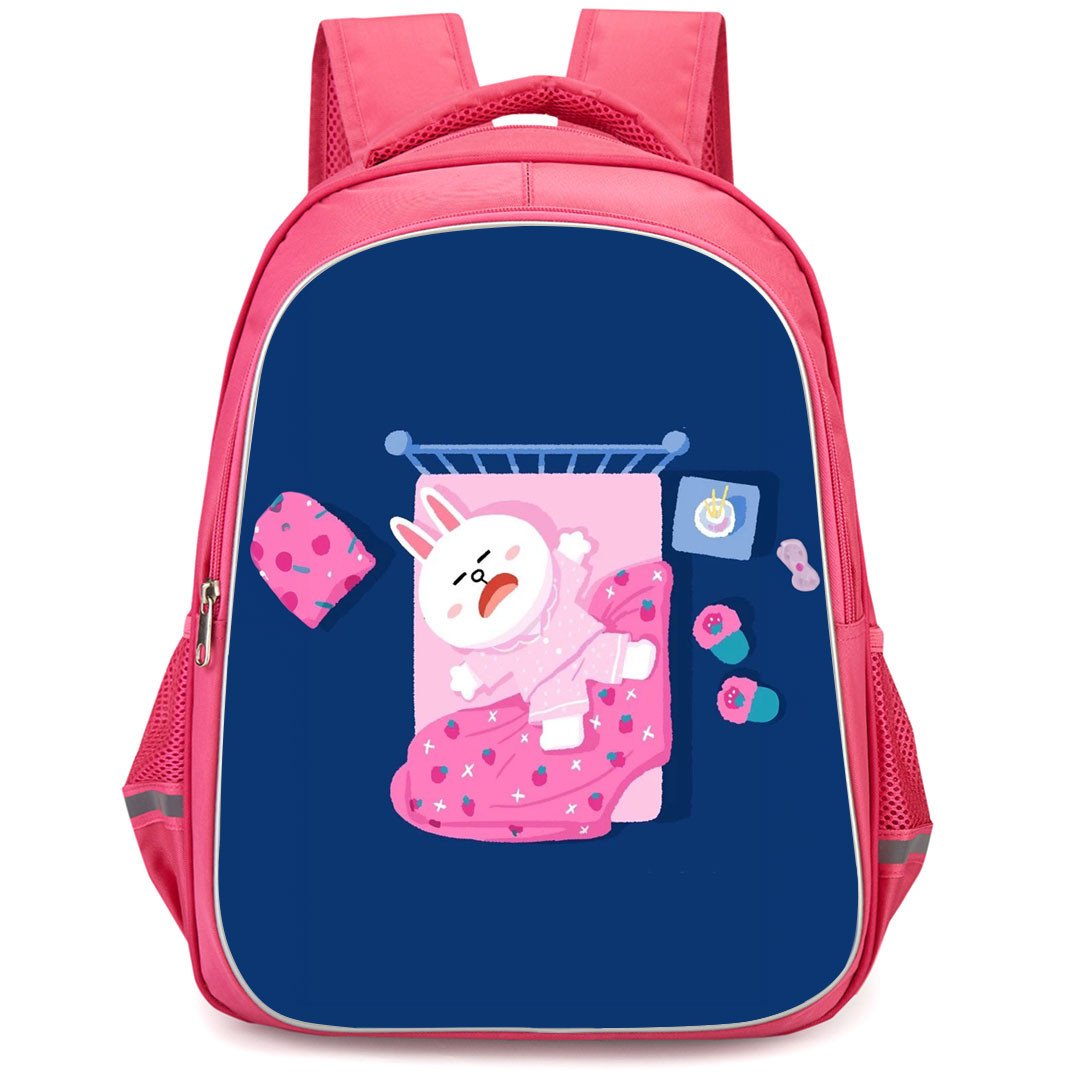 Lines Friends Cony Backpack StudentPack - Cony Crying On Bed Blue ...