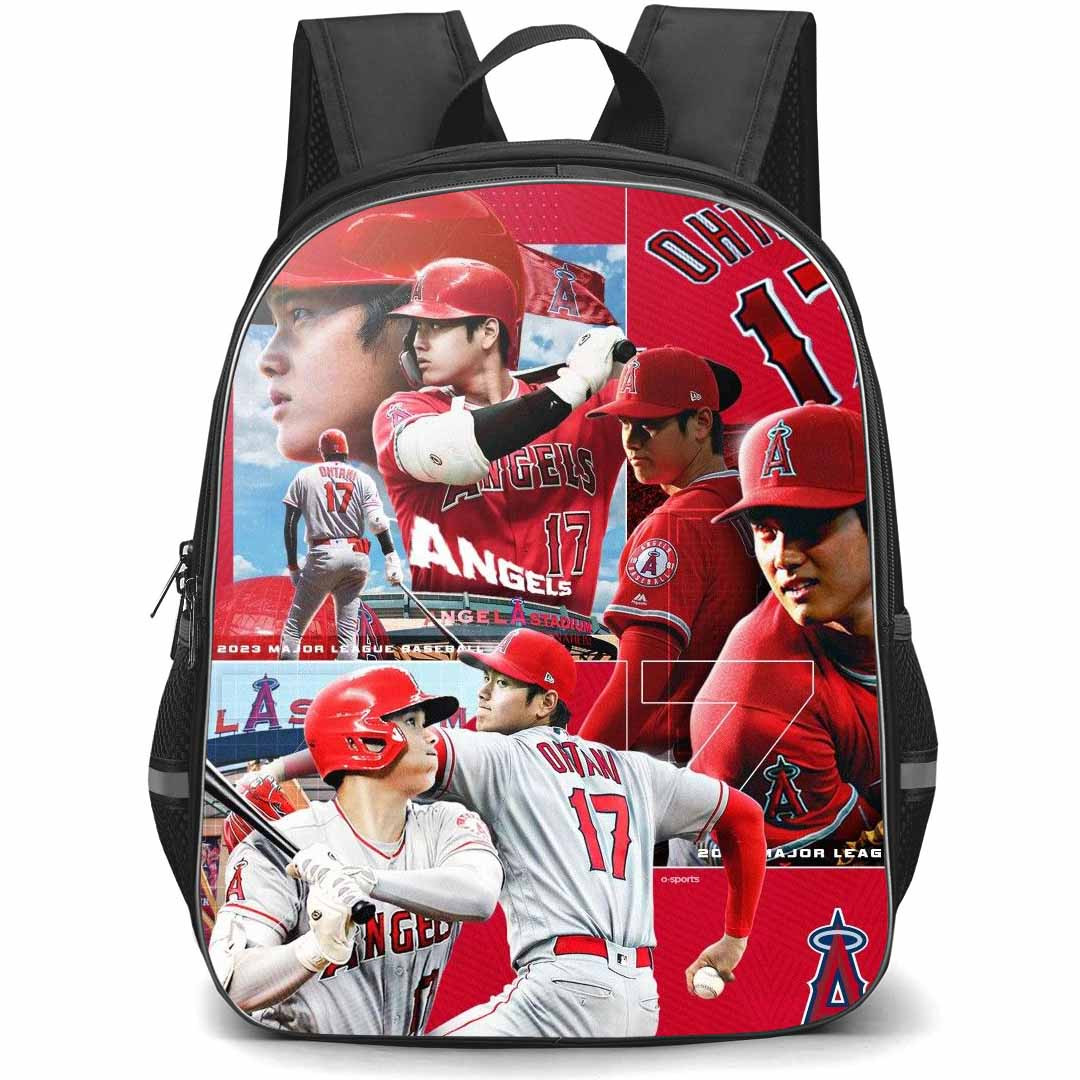 MLB Shohei Ohtani Backpack StudentPack - Shohei Ohtani Los Angeles Angels Collage Poster
