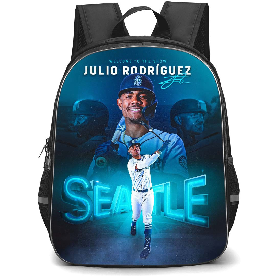 MLB Julio Rodriguez Backpack StudentPack - Julio Rodriguez Seattle Mariners Welcome To The Show Poster