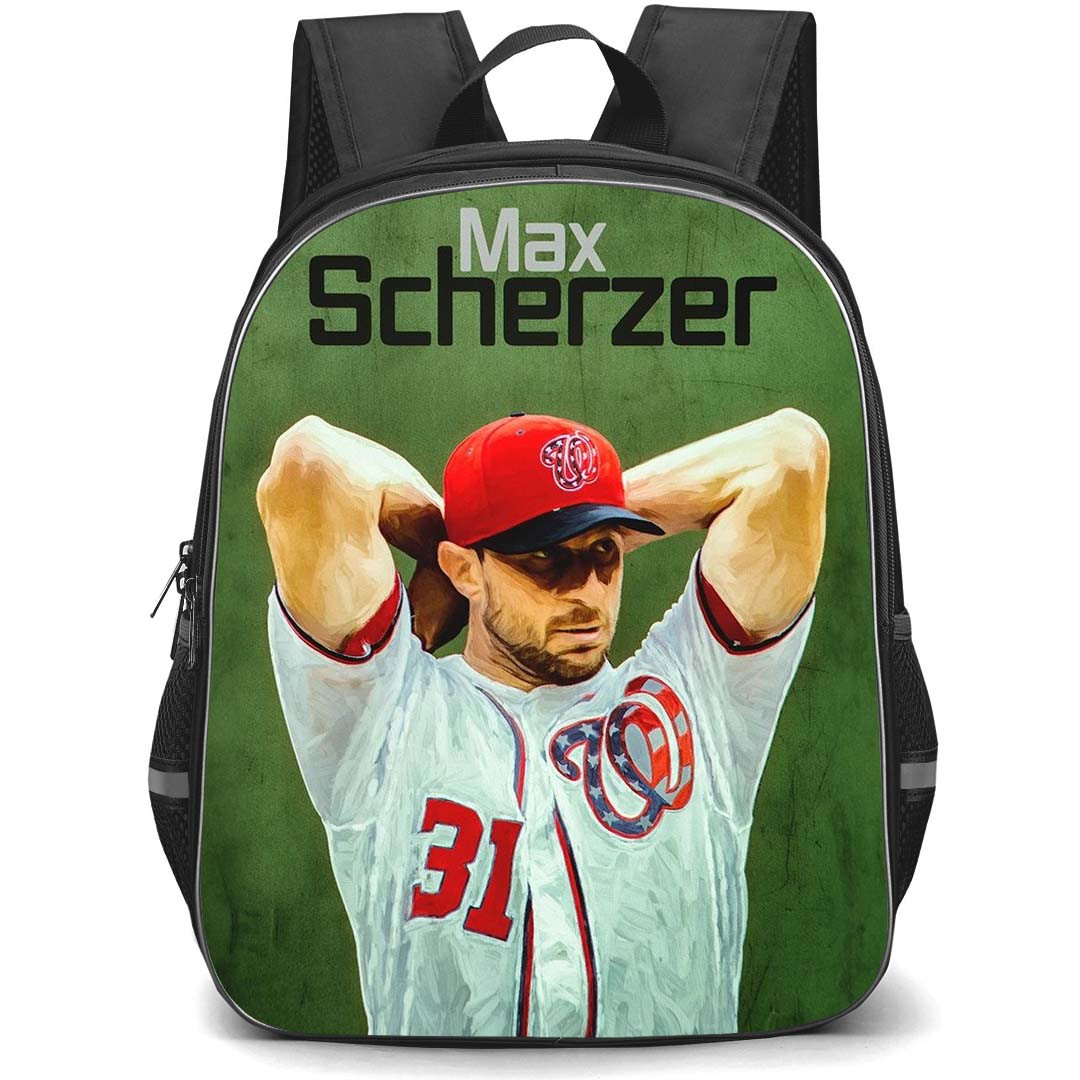 MLB Max Scherzer Backpack StudentPack - Max Scherzer 31 Texas Rangers Portrait Poster 2018