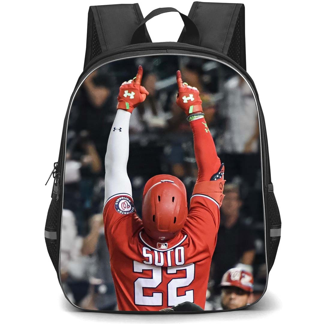 MLB Juan Soto Backpack StudentPack - Juan Soto 22 San Diego Padres Back Celebration Poster