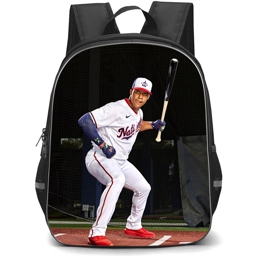 MLB Juan Soto Backpack StudentPack - Juan Soto San Diego Padres In a Hitting Pose Poster
