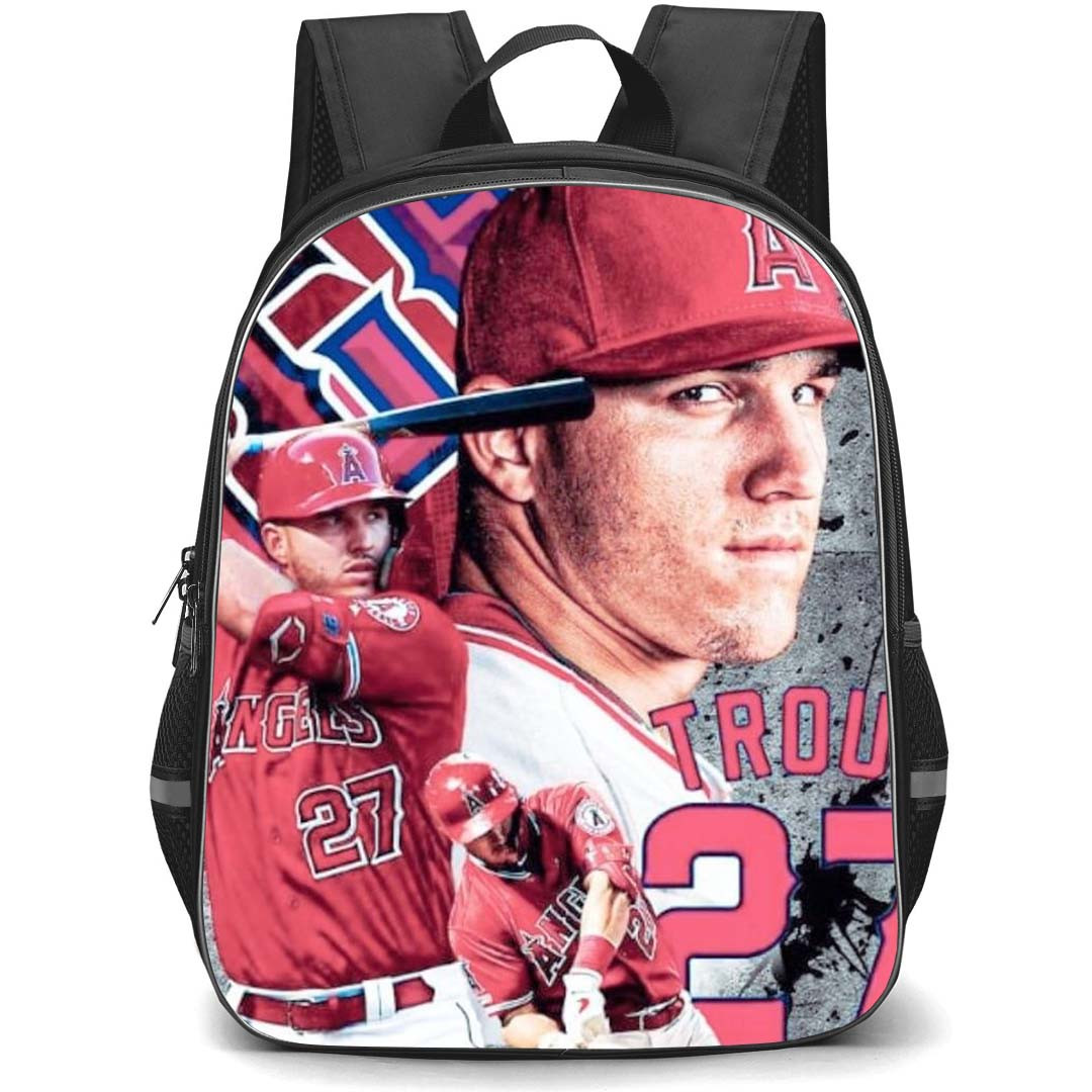 MLB Mike Trout Backpack StudentPack - Mike Trout Los Angeles Angels Side Portrait Poster