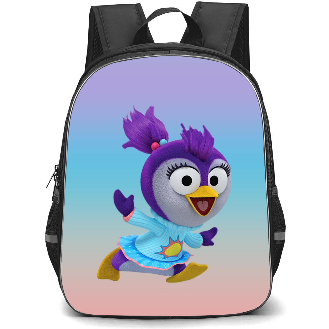 Muppet Babies Summer Penguin Backpack StudentPack - Summer Penguin Running On Blue Background