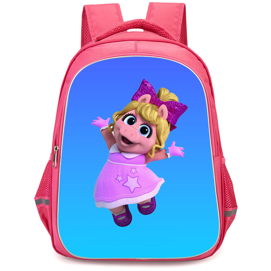 Muppet Babies Miss Piggy Backpack StudentPack - Miss Piggy Dancing On Blue Background
