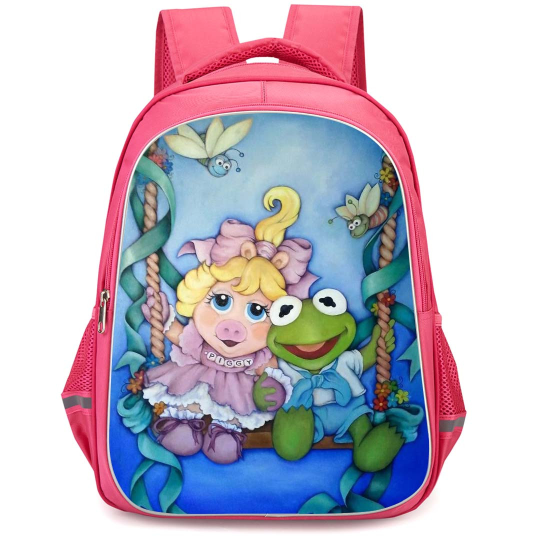 Muppet Babies Miss Piggy Backpack StudentPack - Miss Piggy And Kermit Sitting On Swing Paint Art
