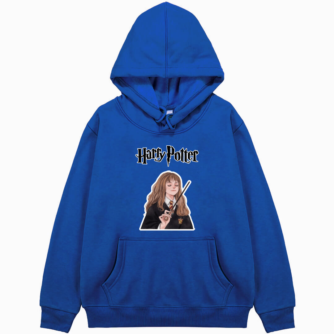 Harry Potter Hermione Granger Hoodie Hooded Sweatshirt Sweater Jacket - Hermione Granger With Magic Wand Cartoon Sticker Art