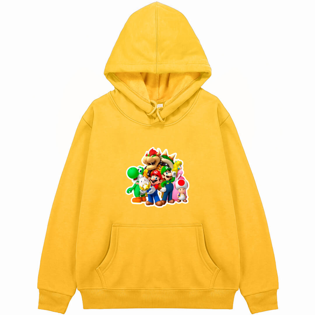 Super Mario Hoodie Hooded Sweatshirt Sweater Jacket - Mario Bros Sticker Art