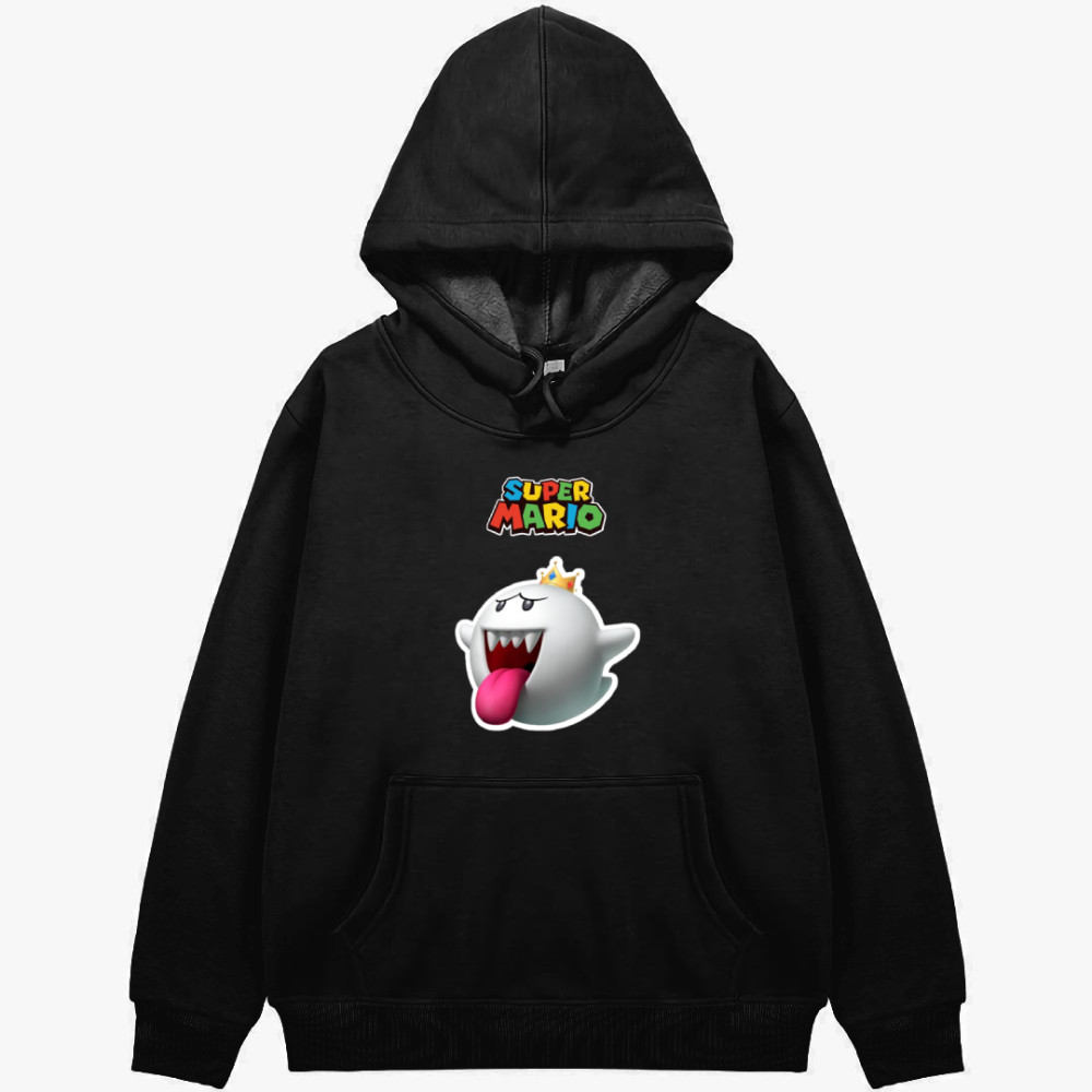 Super Mario King Boo Hoodie Hooded Sweatshirt Sweater Jacket - King Boo Sticker Art