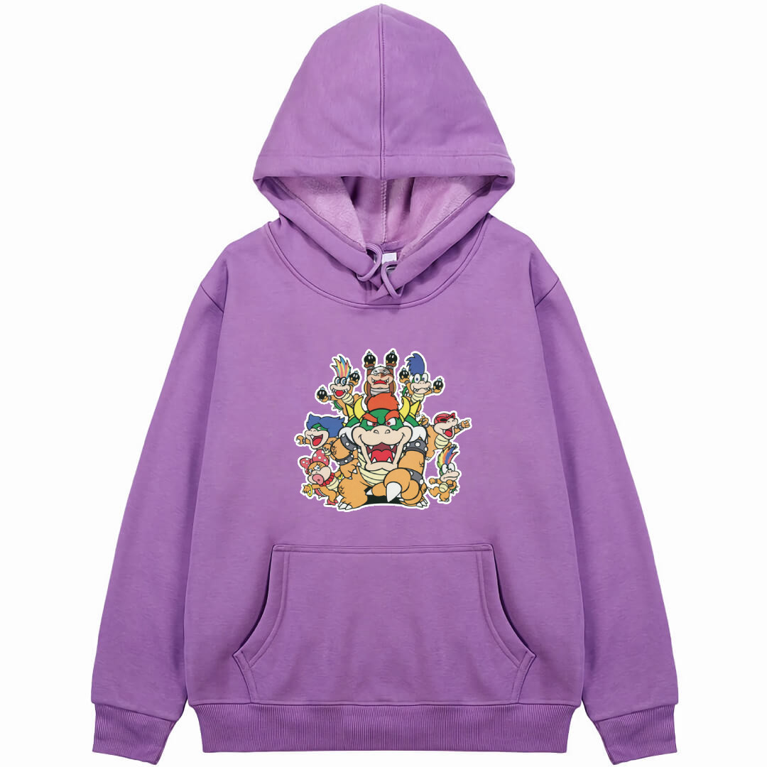 Super Mario Koopalings Hoodie Hooded Sweatshirt Sweater Jacket - Koopalings And Bowser Classic Art
