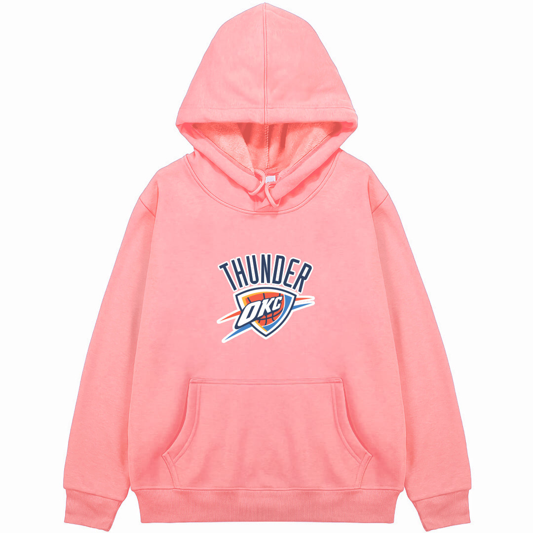 NBA Oklahoma City Thunder Hoodie Hooded Sweatshirt Sweater Jacket - Oklahoma City Team Single Logo