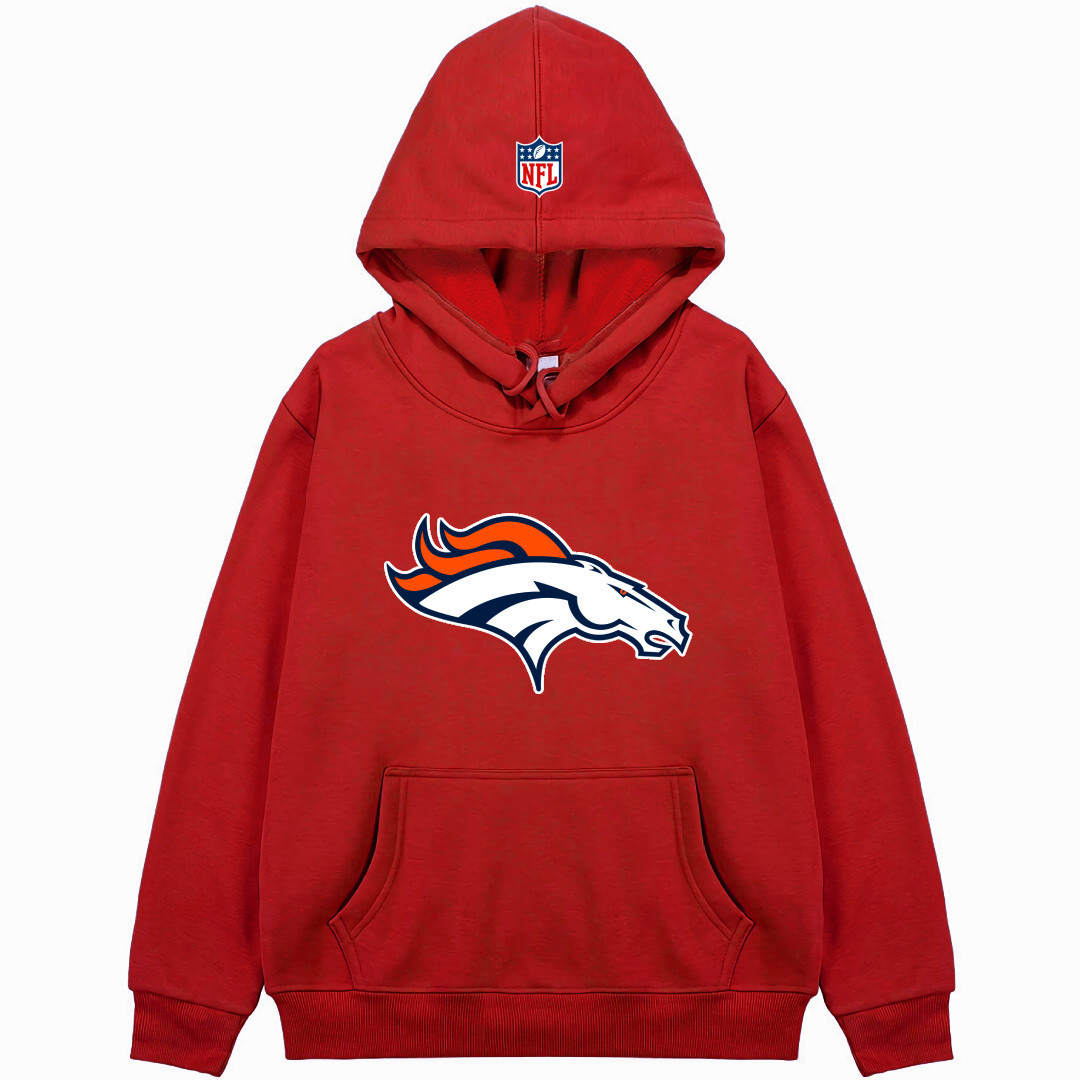 NFL Denver Broncos Hoodie Hooded Sweatshirt Sweater Jacket - Denver Broncos Team Single Logo
