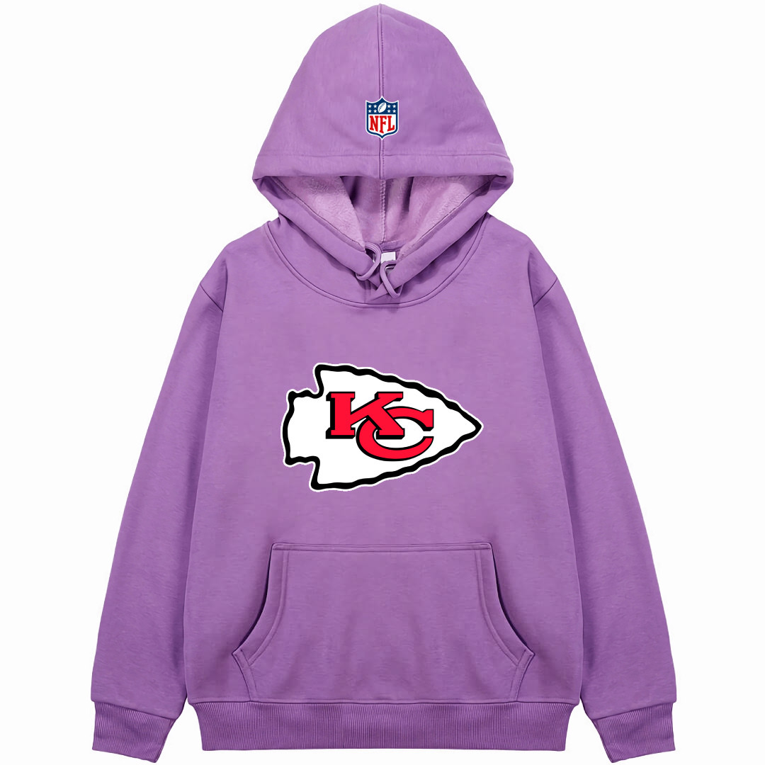 NFL Kansas City Chiefs Hoodie Hooded Sweatshirt Sweater Jacket - Kansas City Chiefs Team Single Logo