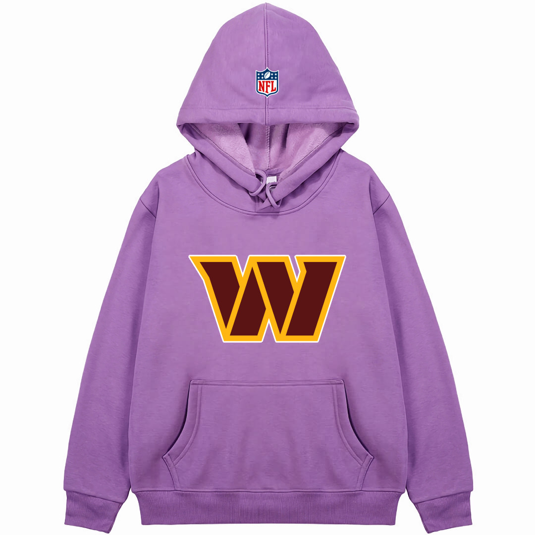 NFL Washington Commanders Hoodie Hooded Sweatshirt Sweater Jacket - Washington Commanders Team Single Logo