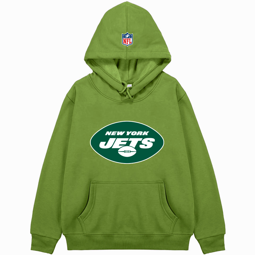 NFL New York Jets Hoodie Hooded Sweatshirt Sweater Jacket - New York Jets Team Single Logo