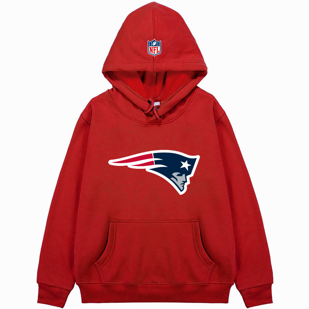 NFL New England Patriots Hoodie Hooded Sweatshirt Sweater Jacket - New England Patriots Team Single Logo