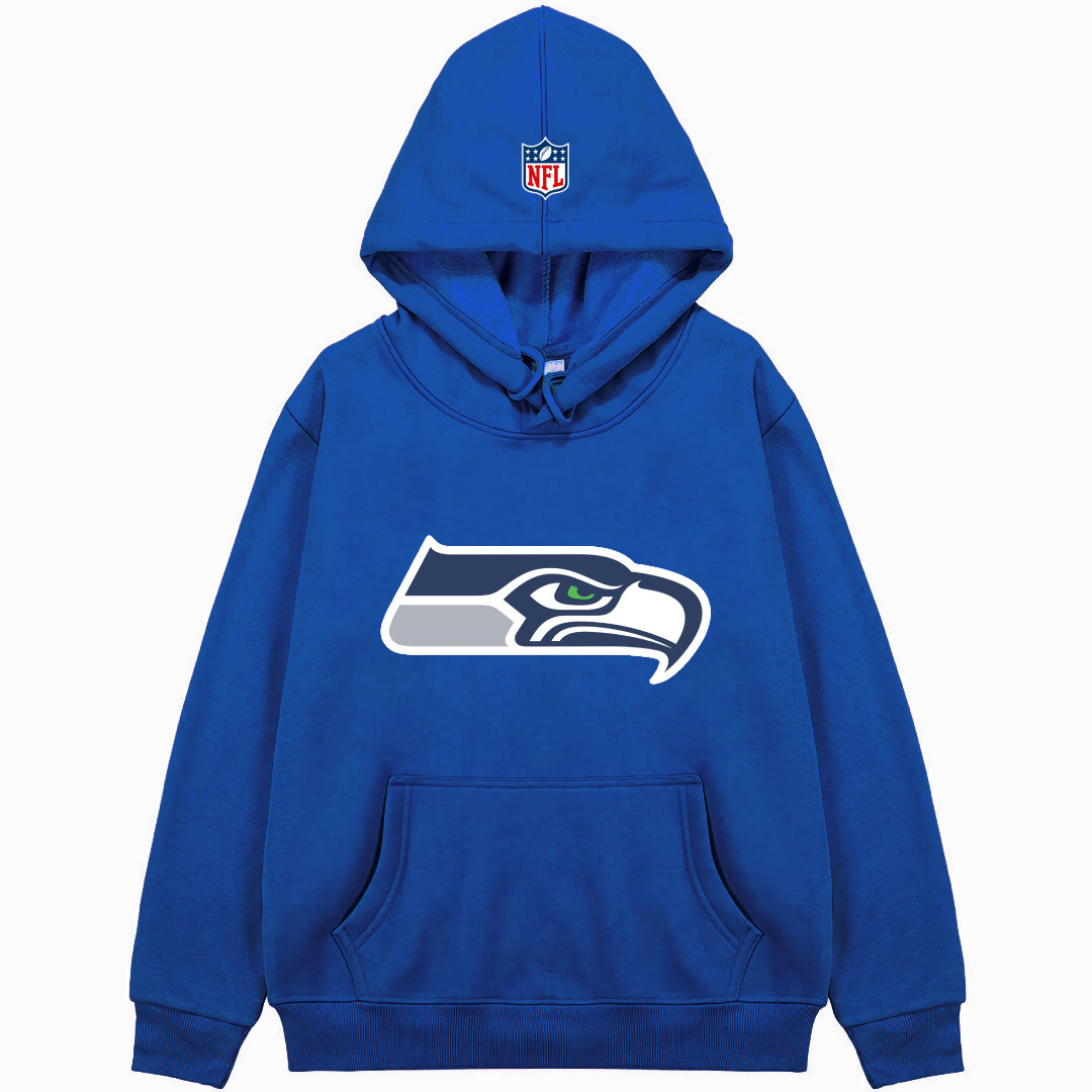 NFL Seattle Seahawks Hoodie Hooded Sweatshirt Sweater Jacket - Seattle Seahawks Team Single Logo