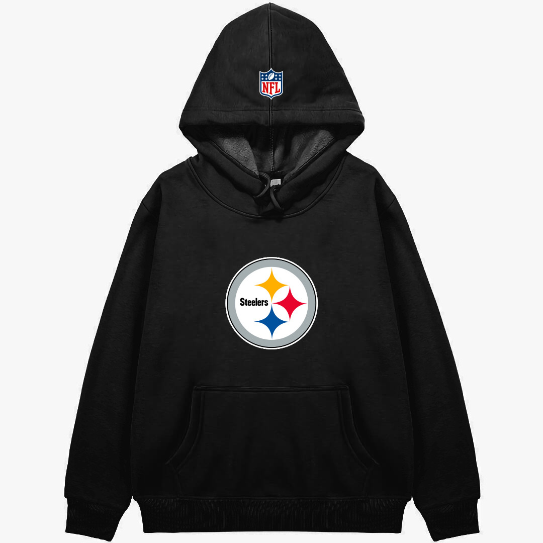 NFL Pittsburgh Steelers Hoodie Hooded Sweatshirt Sweater Jacket - Pittsburgh Steelers Team Single Logo