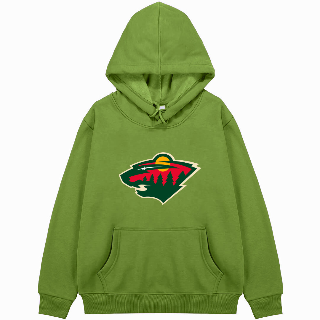 NHL Minnesota Wild Hoodie Hooded Sweatshirt Sweater Jacket - Minnesota Wild Team Single Logo