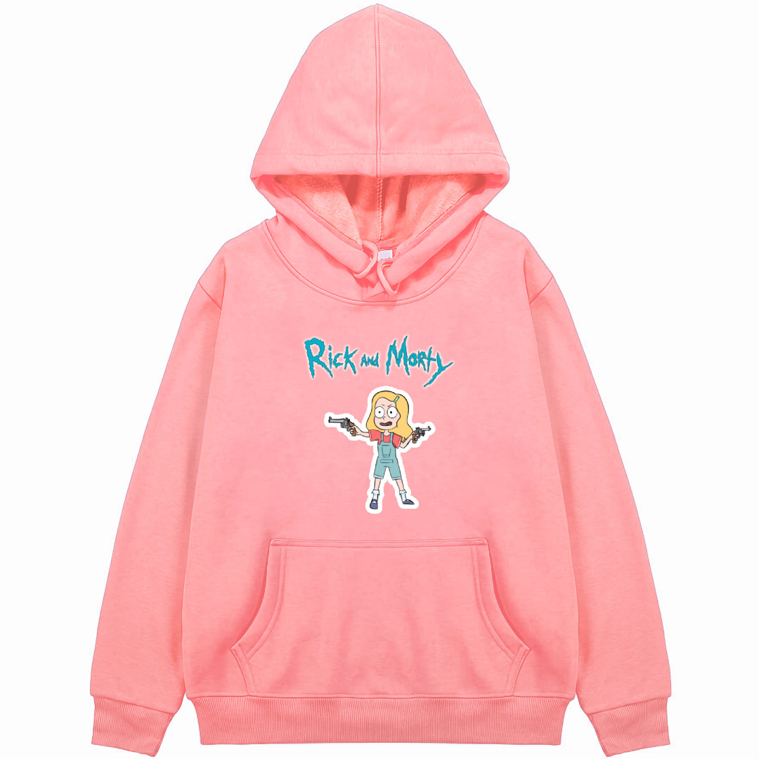 Rick And Morty Beth Smith Hoodie Hooded Sweatshirt Sweater Jacket - Beth Smith Holding Guns