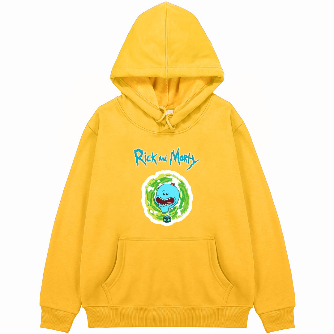 Rick And Morty Mr. Meeseeks Hoodie Hooded Sweatshirt Sweater Jacket - Mr. Meeseeks Surrounded By Slime