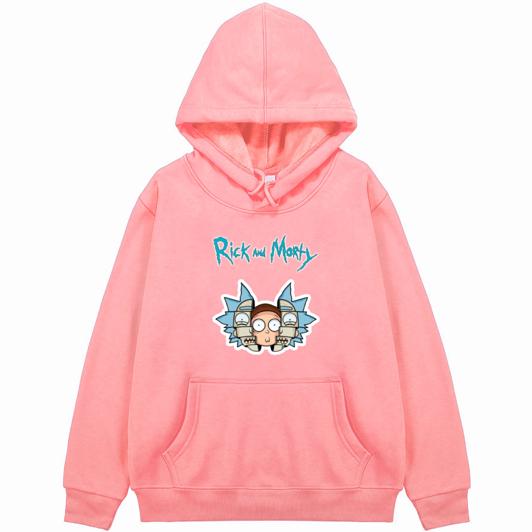 Rick And Morty Hoodie Hooded Sweatshirt Sweater Jacket - Morty Hiding Behind Rick's Mask