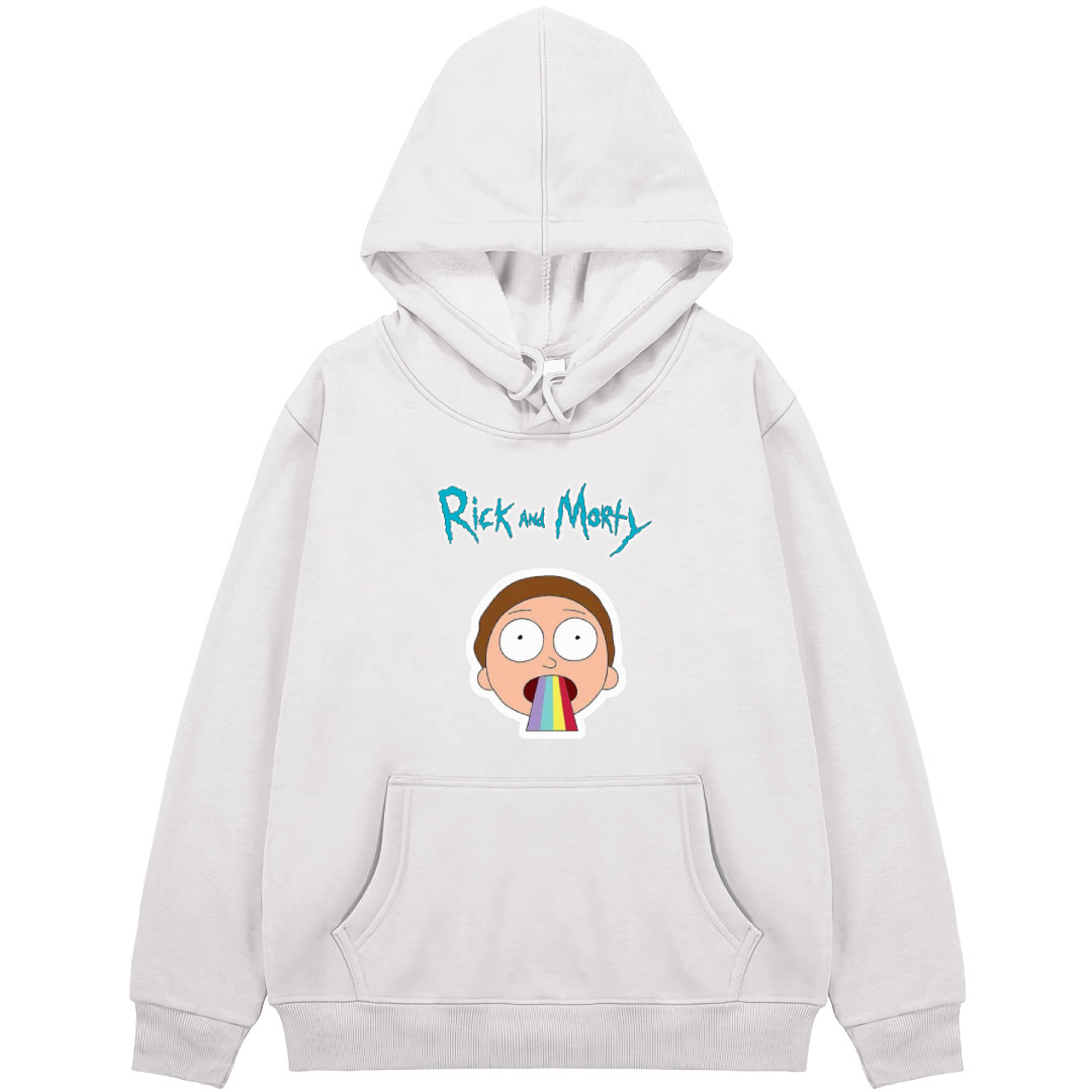 Rick And Morty Hoodie Hooded Sweatshirt Sweater Jacket - Morty Rainbow