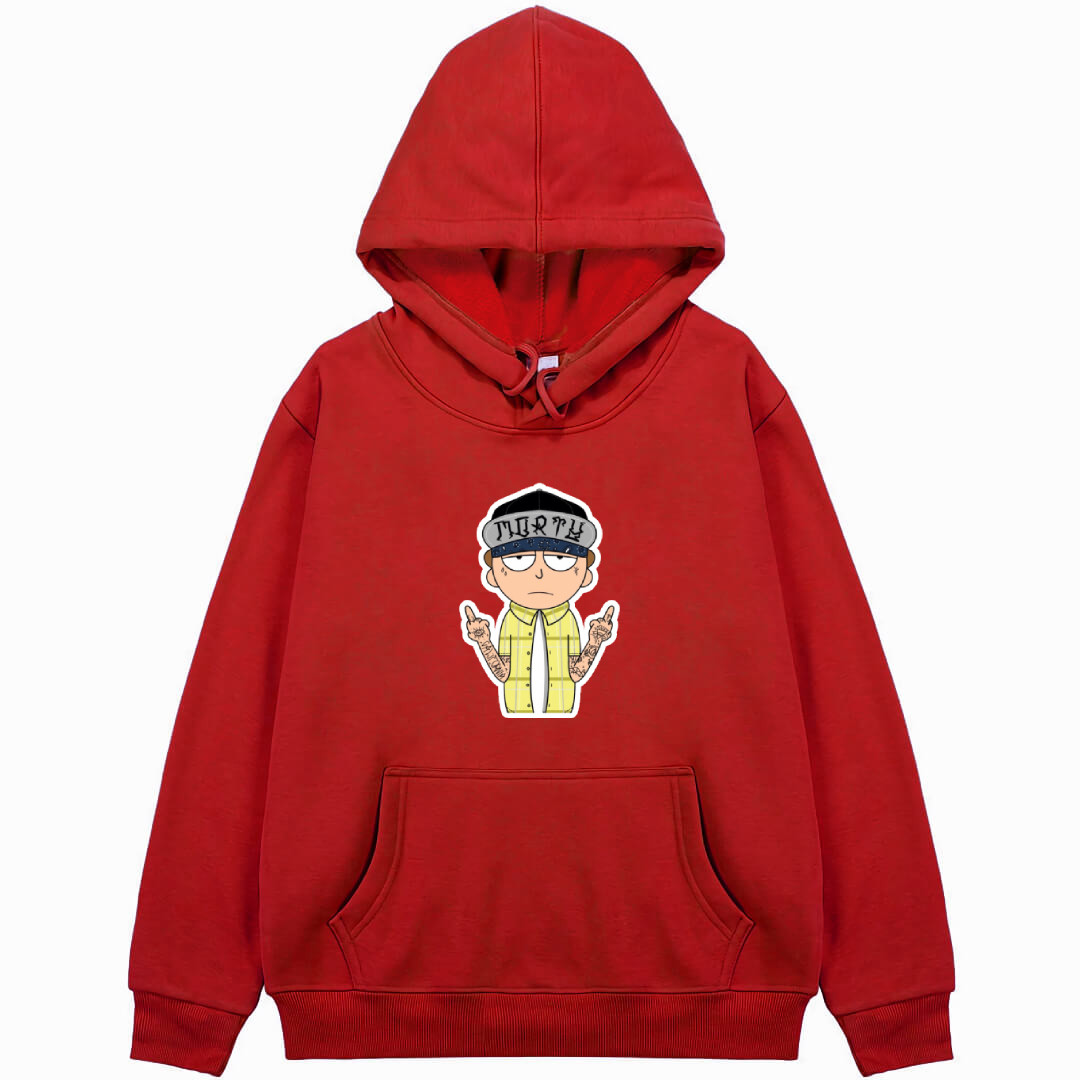 Rick And Morty Hoodie Hooded Sweatshirt Sweater Jacket - Morty Rapper Showing Finger