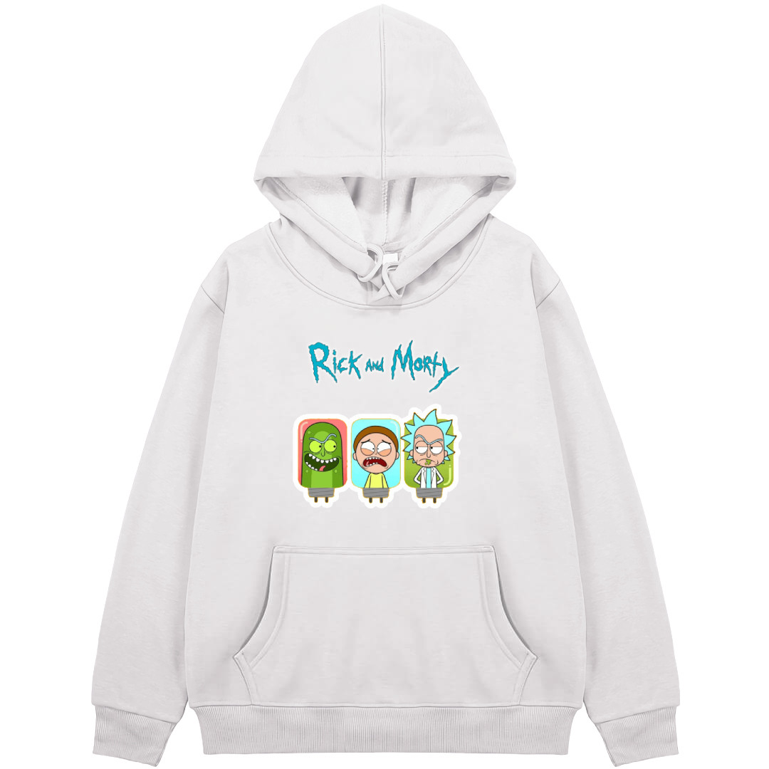 Rick And Morty Hoodie Hooded Sweatshirt Sweater Jacket - Rick Morty And Pickle