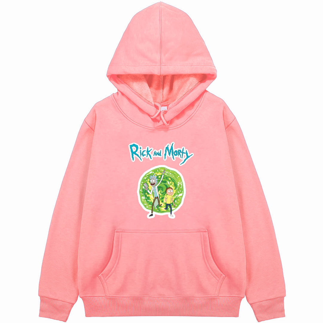 Rick And Morty Hoodie Hooded Sweatshirt Sweater Jacket - Rick And Morty Portal Green Field