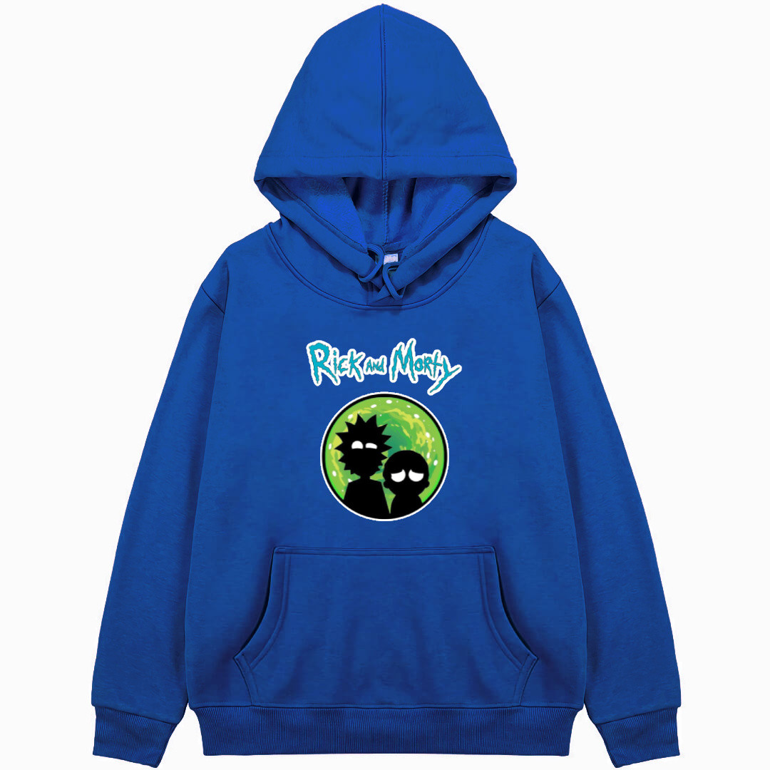 Rick And Morty Hoodie Hooded Sweatshirt Sweater Jacket - Rick And Morty Silhouette