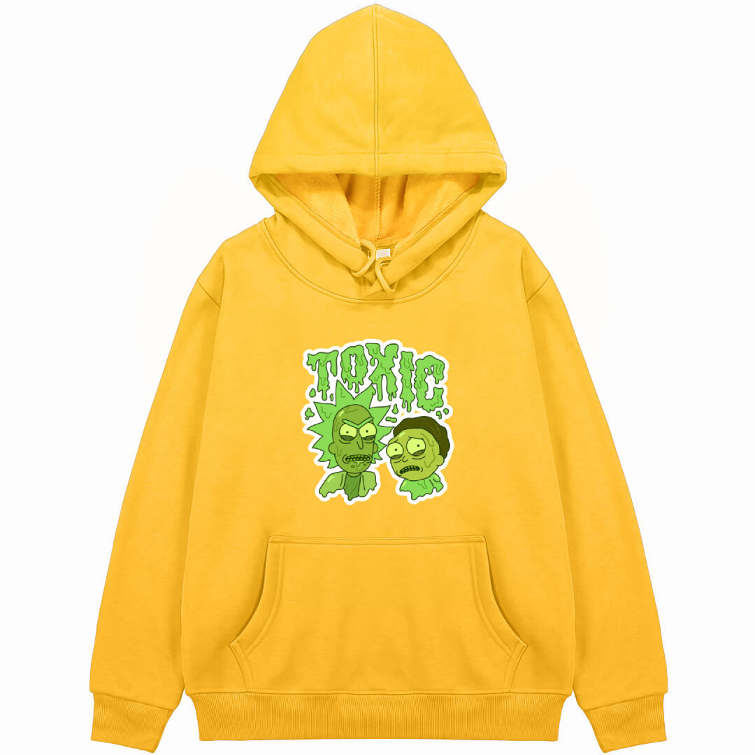 Rick And Morty Hoodie Hooded Sweatshirt Sweater Jacket - Rick And Morty Toxic Text Sticker