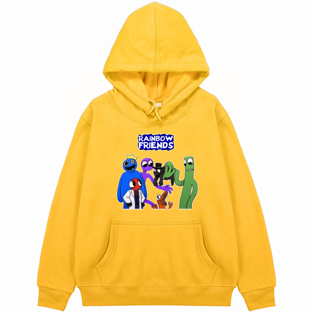 Roblox Rainbow Friends Hoodie Hooded Sweatshirt Sweater Jacket - Characters with Black Friend Cartoon Art
