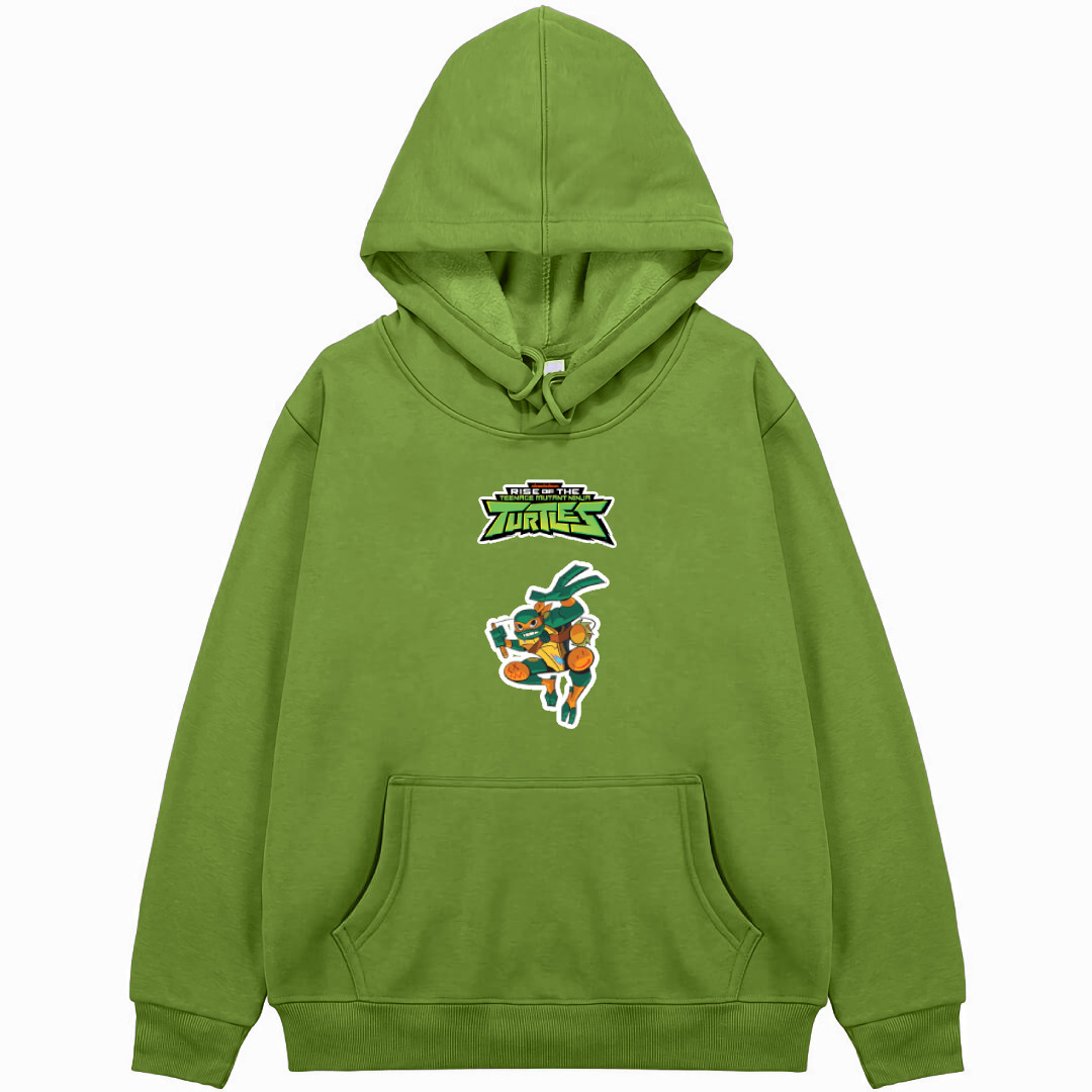 Ninja Turtles Michelangelo Hoodie Hooded Sweatshirt Sweater Jacket - Michelangelo Rise Of The Teenage Mutant Ninja Turtles 2018 Mystic Kusari Fundo Attack