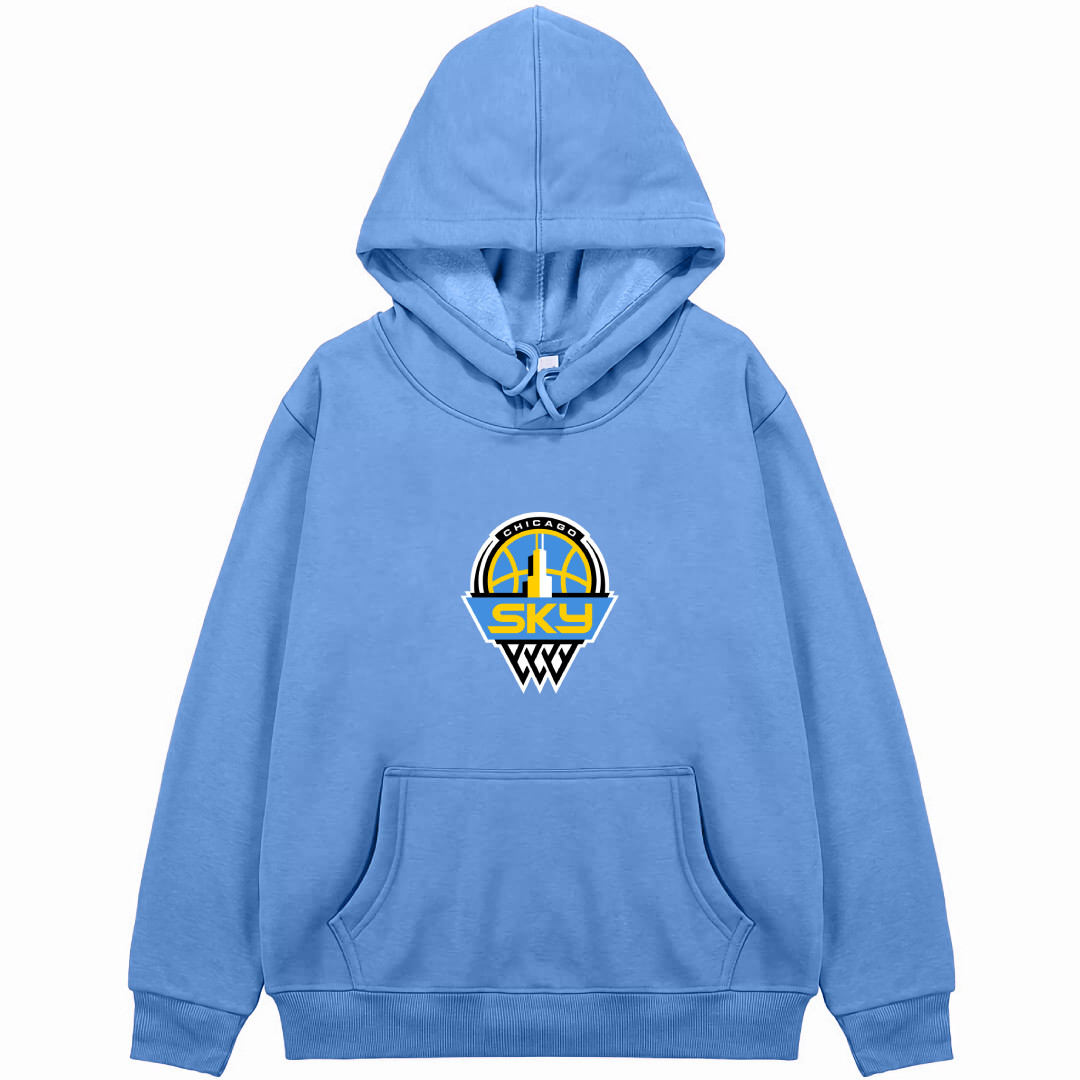 WNBA Chicago Sky Hoodie Hooded Sweatshirt Sweater Jacket - Chicago Sky Team Single Logo