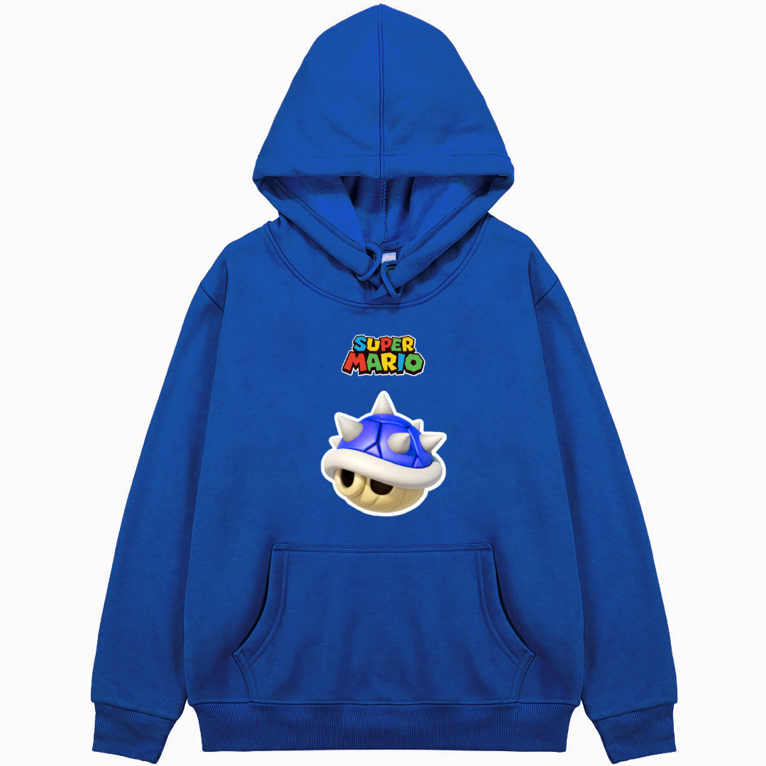 Super Mario Blue shell Hoodie Hooded Sweatshirt Sweater Jacket - Blue Shell Sticker Art