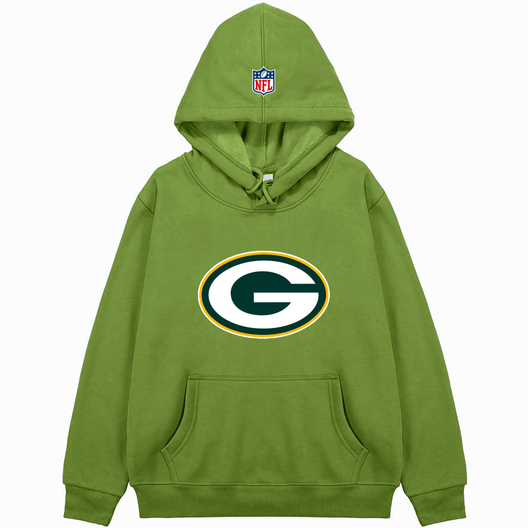 NFL Green Bay Packers Hoodie Hooded Sweatshirt Sweater Jacket - Green Bay Packers Team Single Logo